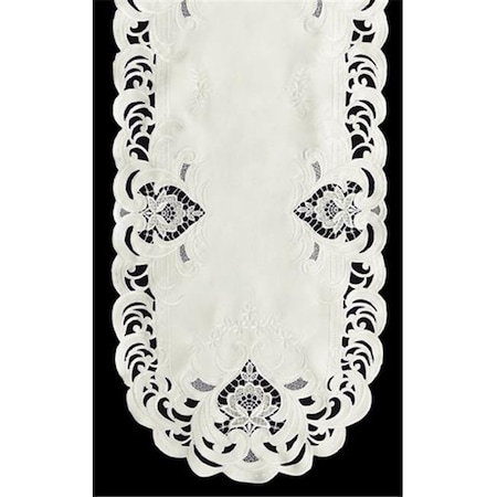 Sinobrite H7889-1 Ivory Elegance Round Doily; 24 In.